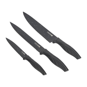 Royalford RF12580 EasyCut 6PC Kitchen Knife Set |  Granite Coated Stainless Steel Blades | Ergonomic PP Handles and Ceramic Peeler | Perfect for Precision Cutting