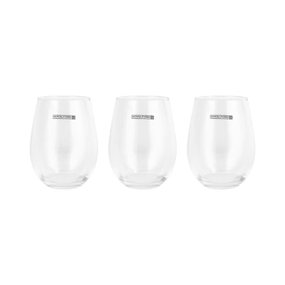 Royalford RF12588 Glass Tumbler Set| 3PCS 590ml 20oz Lead Free Soda Lime Glass & Dishwasher Safe| Durable Drinking Glasses, Elegant Design for Water Juice Beverages Use|