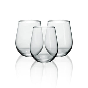 Royalford RF12588 Glass Tumbler Set| 3PCS 590ml 20oz Lead Free Soda Lime Glass & Dishwasher Safe| Durable Drinking Glasses, Elegant Design for Water Juice Beverages Use|