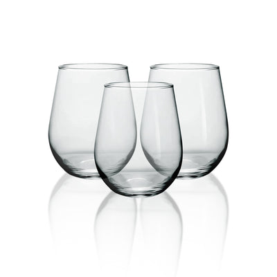 Royalford RF12588 Glass Tumbler Set| 3PCS 590ml 20oz Lead Free Soda Lime Glass & Dishwasher Safe| Durable Drinking Glasses, Elegant Design for Water Juice Beverages Use|