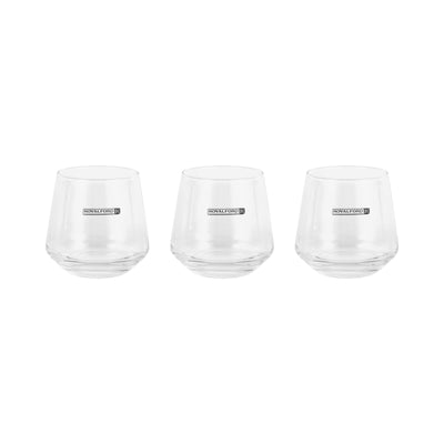 Royalford RF12590 glass tumbler set| includes 3PCS 290ML clear glasses & durable lead-free soda lime glass| dishwasher safe, ideal for water, juice & everyday home use|