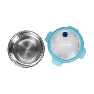 Royalford RF12592 700ML Round Stainless Steel Lunch Box | Leak-Resistant  | Secure Locking Lid | Durable PP & Silicone Seal | Ideal for Office, School & Travel Use