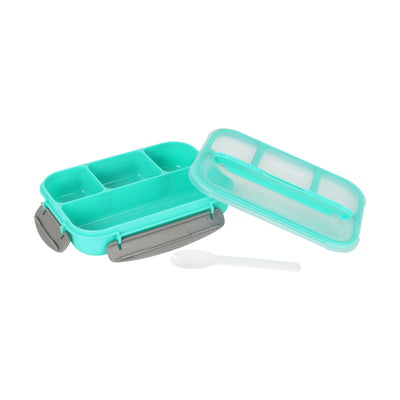 Royalford RF12595 1000ml Lunch Box | 4 Compartments, Spoon & Leak-Proof Lid | 100% Leak-Proof Design  | BPA-Free PP Plastic | Freezer Safe  | Compact and Portable