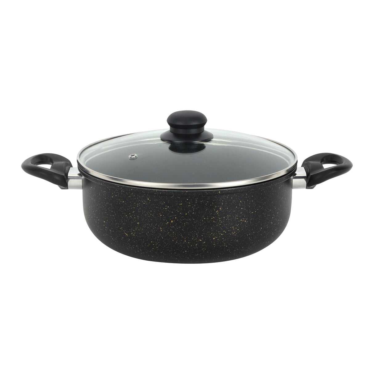 Royalford Elite RF12622 7-Pcs Forged Aluminium Cookware Set | Granite Non-Stick Coating| Glass Lids & Nylon Tools | PTFE & PFOA Free | 5-Layer Durable Construction