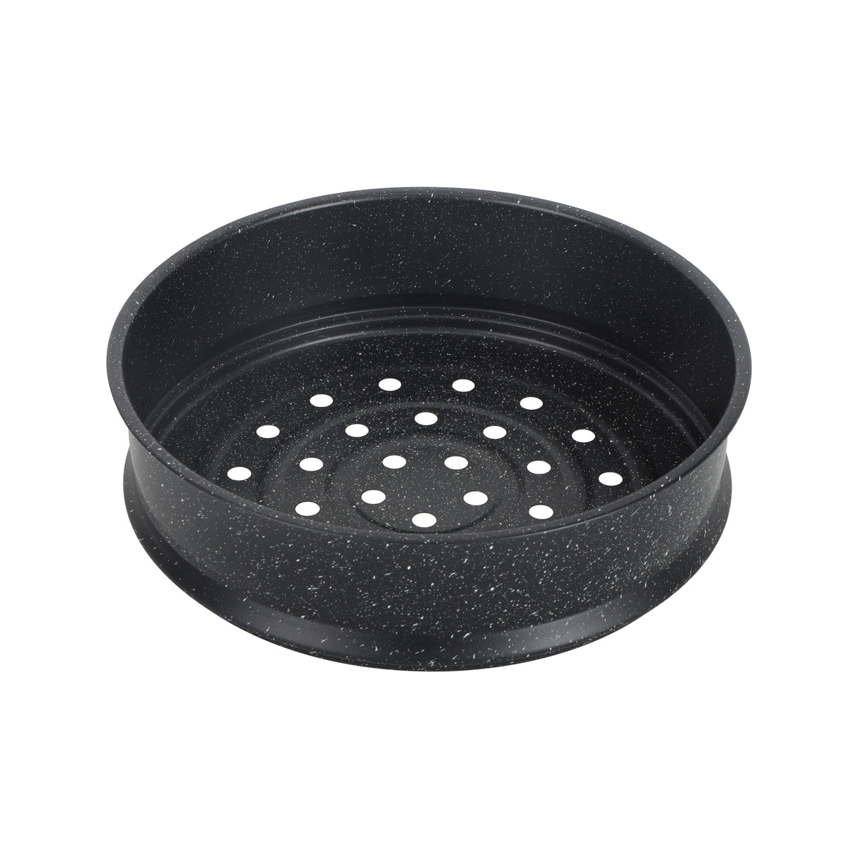 Royalford RF12623 24cm granite casserole with carbon steel steamer | offers 5-layer non-stick coating, induction base, tempered glass lid & bakelite handles for daily use