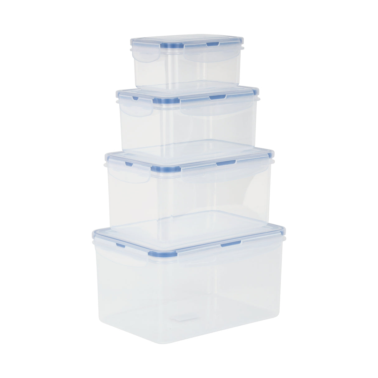 Royalford RF12630 4PCS Square Food Storage Container Set | BPA-Free PP Plastic Leak-Proof Lids | Freezer Safe Stackable Kitchen Storage Boxes for Fresh Food & Meal Prep