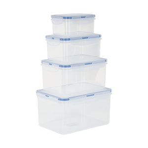 Royalford RF12630 4PCS Square Food Storage Container Set | BPA-Free PP Plastic Leak-Proof Lids | Freezer Safe Stackable Kitchen Storage Boxes for Fresh Food & Meal Prep