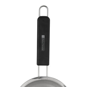 Royalford RF12660 Stainless Steel Strainer | 20cm Extra Fine Mesh Kitchen Strainer | Long Non-Slip PP Handle | Dishwasher Safe Food Strainer for Pasta, Tea & Vegetables