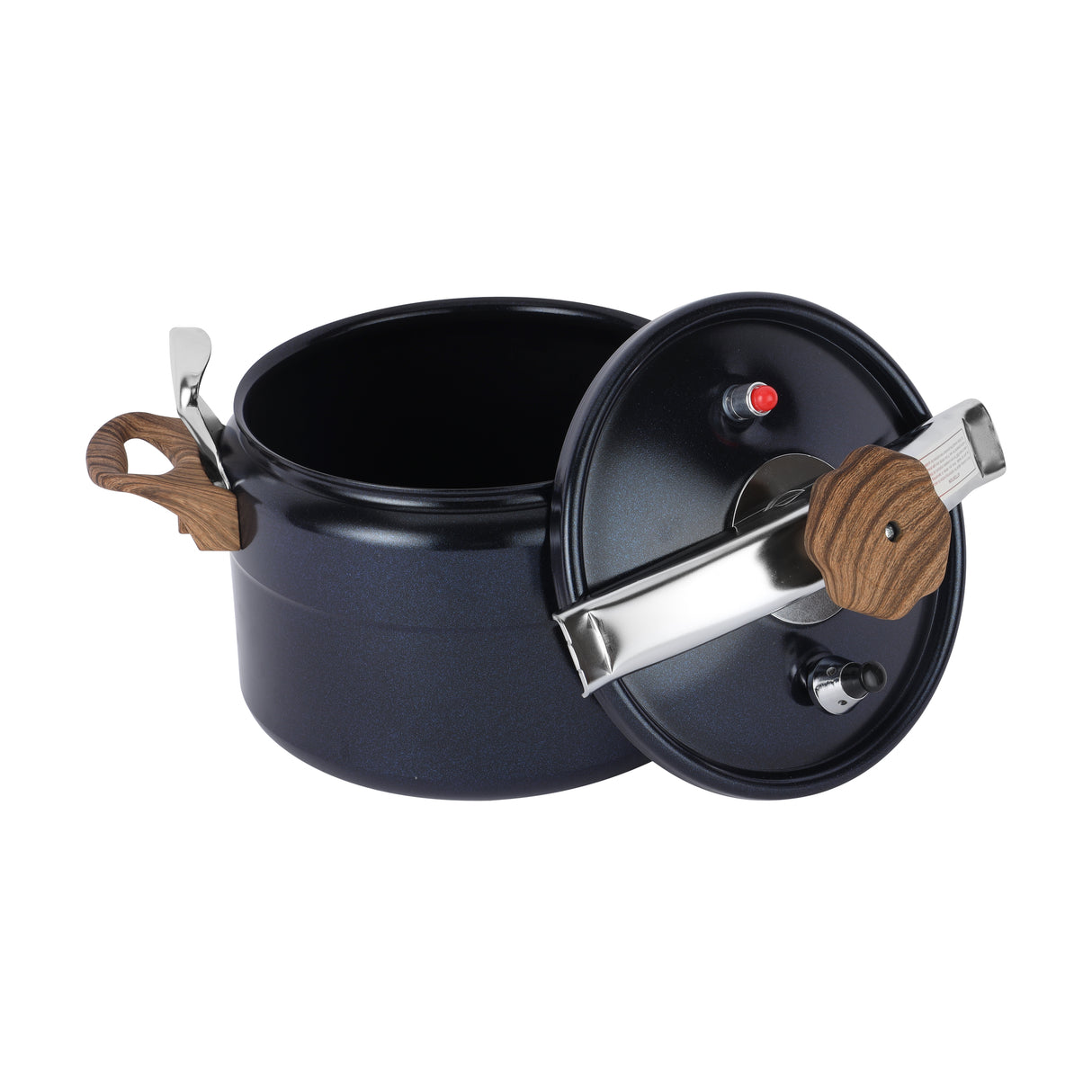 Royalford RF12662 Blueberry 5L Induction Base Pressure Cooker | Ceramic Non-Stick Interior | Extra Thick Three-Ply Base |  Soft Touch Handles & 5 Years Warranty