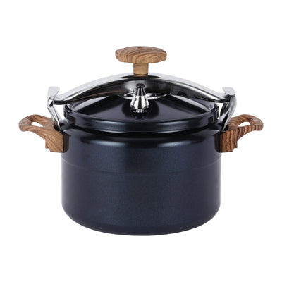 Royalford RF12662 Blueberry 5L Induction Base Pressure Cooker | Ceramic Non-Stick Interior | Extra Thick Three-Ply Base |  Soft Touch Handles & 5 Years Warranty