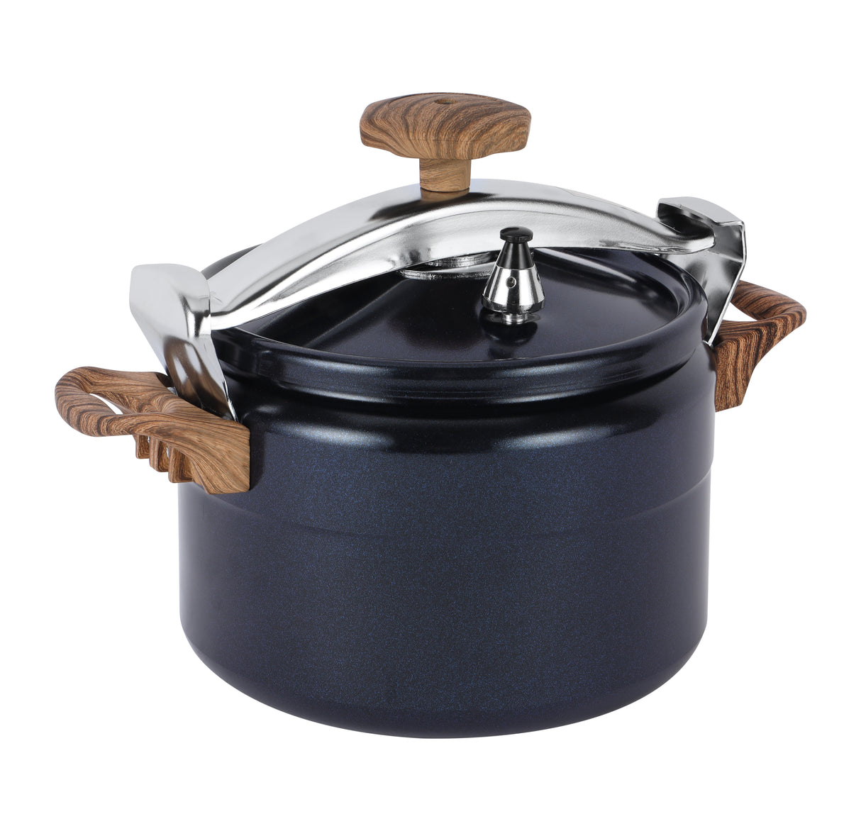 Royalford RF12665 Blueberry 11L Induction Base Pressure Cooker | Ceramic Non-Stick Interior | Extra-Thick Three-Ply Base | Durable Aluminium Body and Soft-Touch Handles