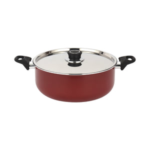 Royalford RF12666 Non Stick Casserole Set 6 PCS | Press Aluminium Cookware with Stainless Steel Lid | 3 Layer Non Stick Coating | Heat Resistant Bakelite Handles