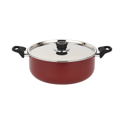 Royalford RF12666 Non Stick Casserole Set 6 PCS | Press Aluminium Cookware with Stainless Steel Lid | 3 Layer Non Stick Coating | Heat Resistant Bakelite Handles