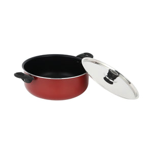 Royalford RF12666 Non Stick Casserole Set 6 PCS | Press Aluminium Cookware with Stainless Steel Lid | 3 Layer Non Stick Coating | Heat Resistant Bakelite Handles