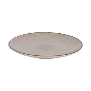 Royalford RF12667 Stoneware Dinner Plate| durable elegant serving plate with spiral design| dishwasher, microwave & freezer safe, for daily dining & serving use|