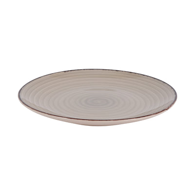 Royalford RF12667 Stoneware Dinner Plate| durable elegant serving plate with spiral design| dishwasher, microwave & freezer safe, for daily dining & serving use|