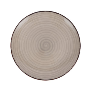 Royalford RF12667 Stoneware Dinner Plate| durable elegant serving plate with spiral design| dishwasher, microwave & freezer safe, for daily dining & serving use|