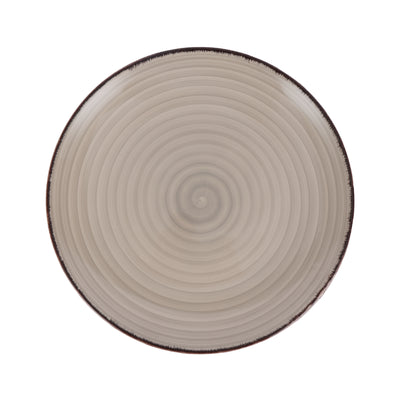 Royalford RF12667 Stoneware Dinner Plate| durable elegant serving plate with spiral design| dishwasher, microwave & freezer safe, for daily dining & serving use|