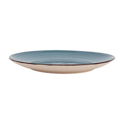 Royalford RF12671 Stoneware Dinner Plate 10.5"| stylish blue textured design & durable stoneware build| microwave & dishwasher safe, perfect for daily dining use|