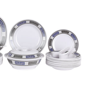 Royalford RF12675 Melamine Dinner Set 70 Pcs | Premium Durable & Elegant Melamine Tableware with Plates, Bowls & Serving Spoons for Home, Hotel & Special Occasions