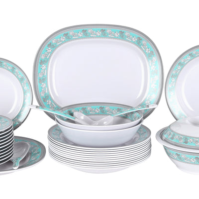 Royalford RF12676 Melamine Dinner Set 70 Pcs | Durable & Elegant Premium Melamine Tableware with Plates, Bowls & Serving Spoons for Home, Restaurant & Special Occasions