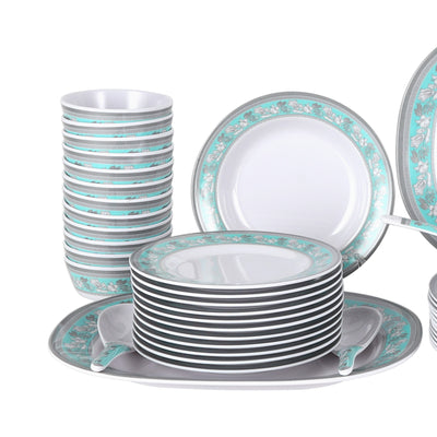 Royalford RF12676 Melamine Dinner Set 70 Pcs | Durable & Elegant Premium Melamine Tableware with Plates, Bowls & Serving Spoons for Home, Restaurant & Special Occasions