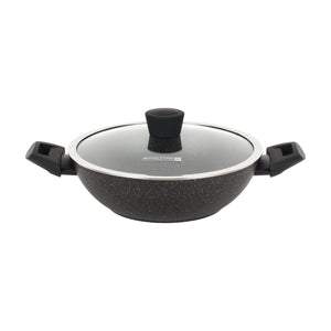 Royalford RF12677 Authentic Forged Aluminium 12-Piece Granite Coated Cookware Set with Glass Lids | 5-Layer Non-Stick, Induction Compatible Pots & Pans for Home Cooking