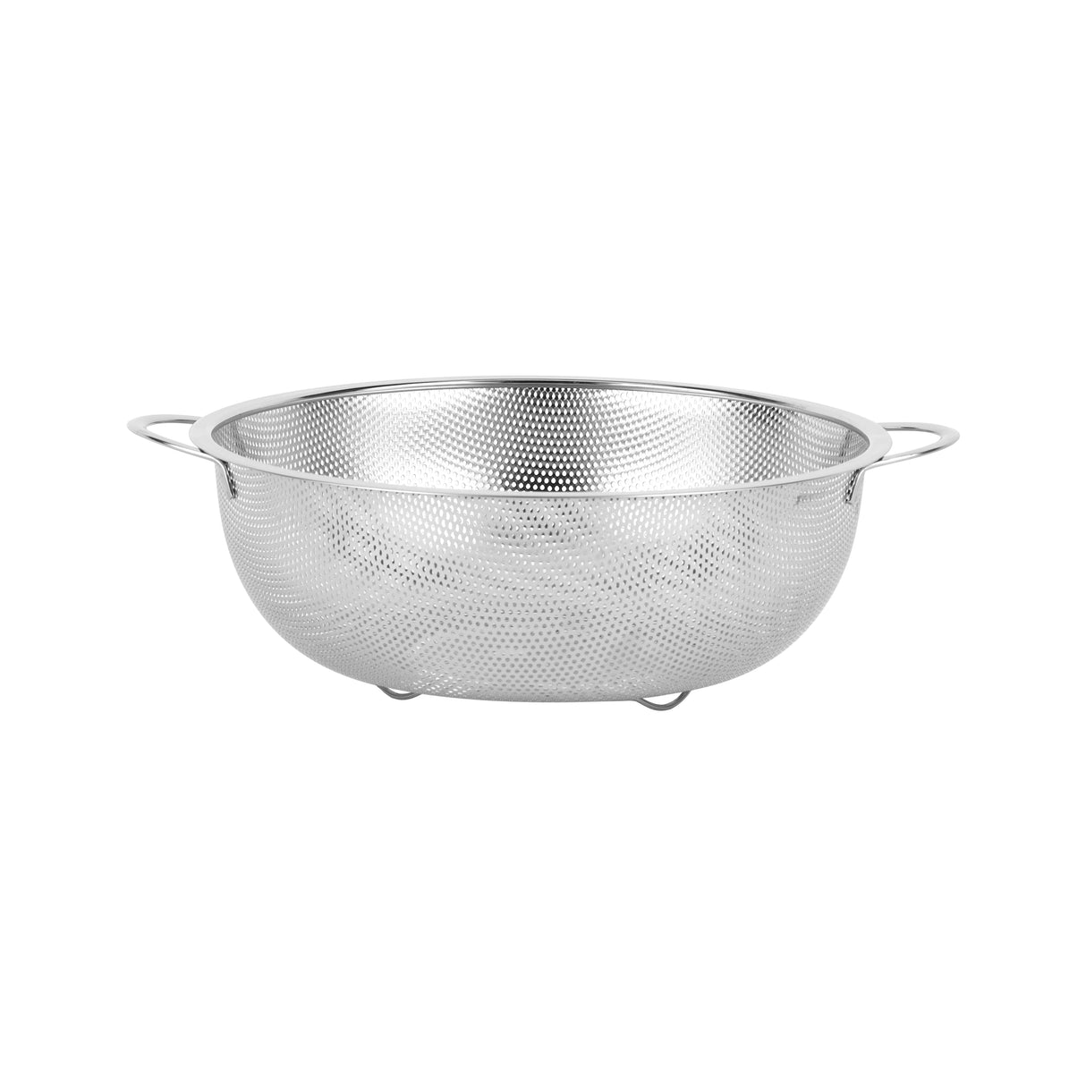 Royalford RF12683 Stainless Steel Strainer Basket 25.5cm | Micro-Perforated Kitchen Colander | Strong Double Handles & Stable Base for Draining Fruits, Vegetables & Pasta