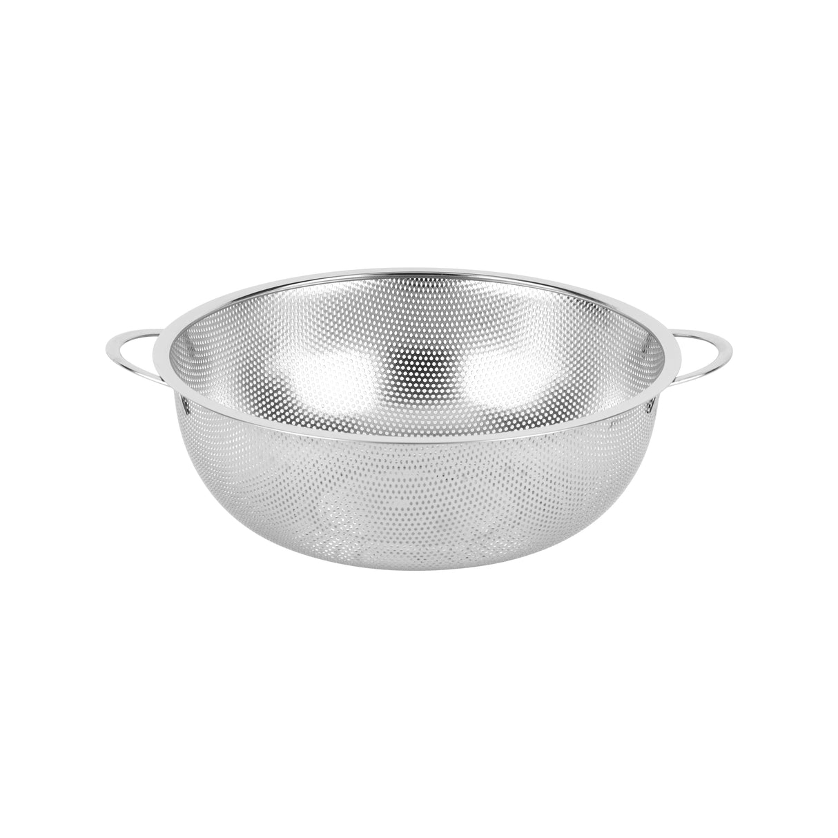Royalford RF12683 Stainless Steel Strainer Basket 25.5cm | Micro-Perforated Kitchen Colander | Strong Double Handles & Stable Base for Draining Fruits, Vegetables & Pasta