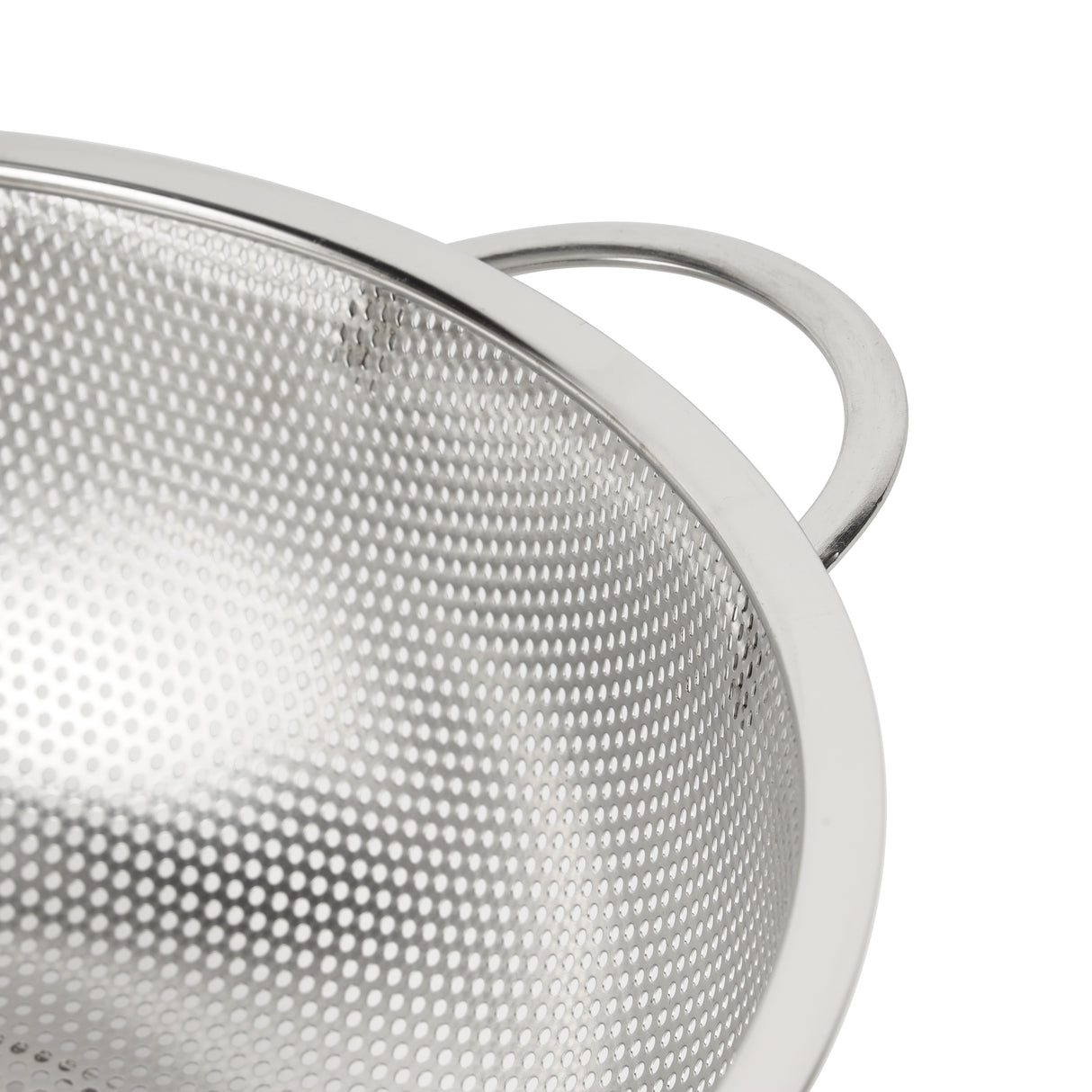 Royalford RF12683 Stainless Steel Strainer Basket 25.5cm | Micro-Perforated Kitchen Colander | Strong Double Handles & Stable Base for Draining Fruits, Vegetables & Pasta