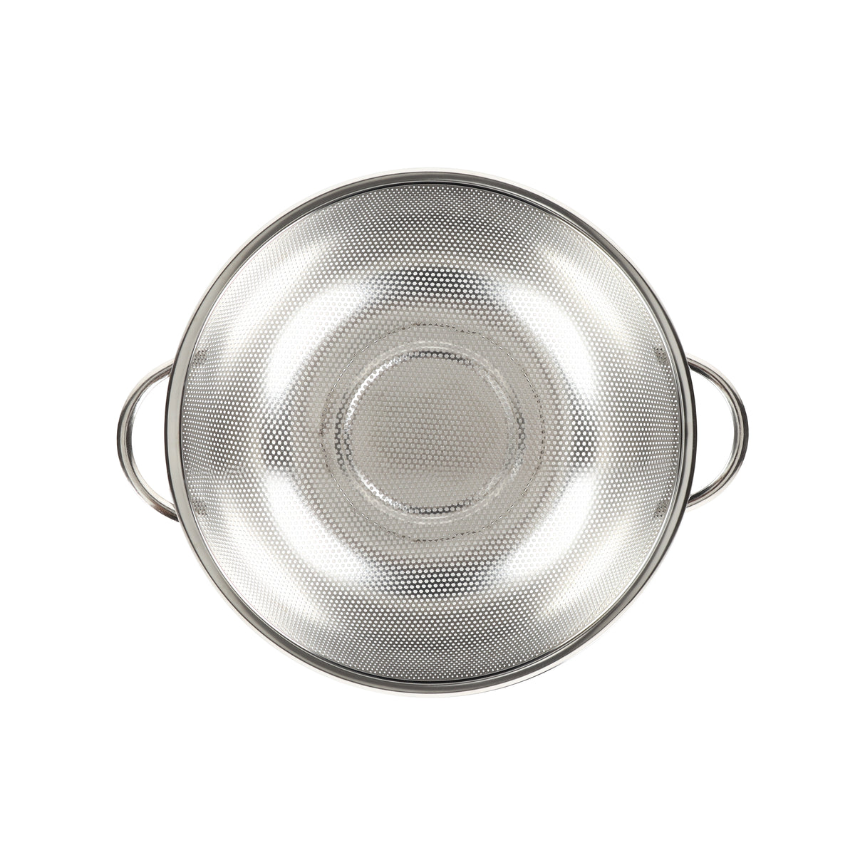 Royalford RF12683 Stainless Steel Strainer Basket 25.5cm | Micro-Perforated Kitchen Colander | Strong Double Handles & Stable Base for Draining Fruits, Vegetables & Pasta