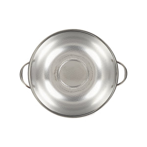 Royalford RF12683 Stainless Steel Strainer Basket 25.5cm | Micro-Perforated Kitchen Colander | Strong Double Handles & Stable Base for Draining Fruits, Vegetables & Pasta