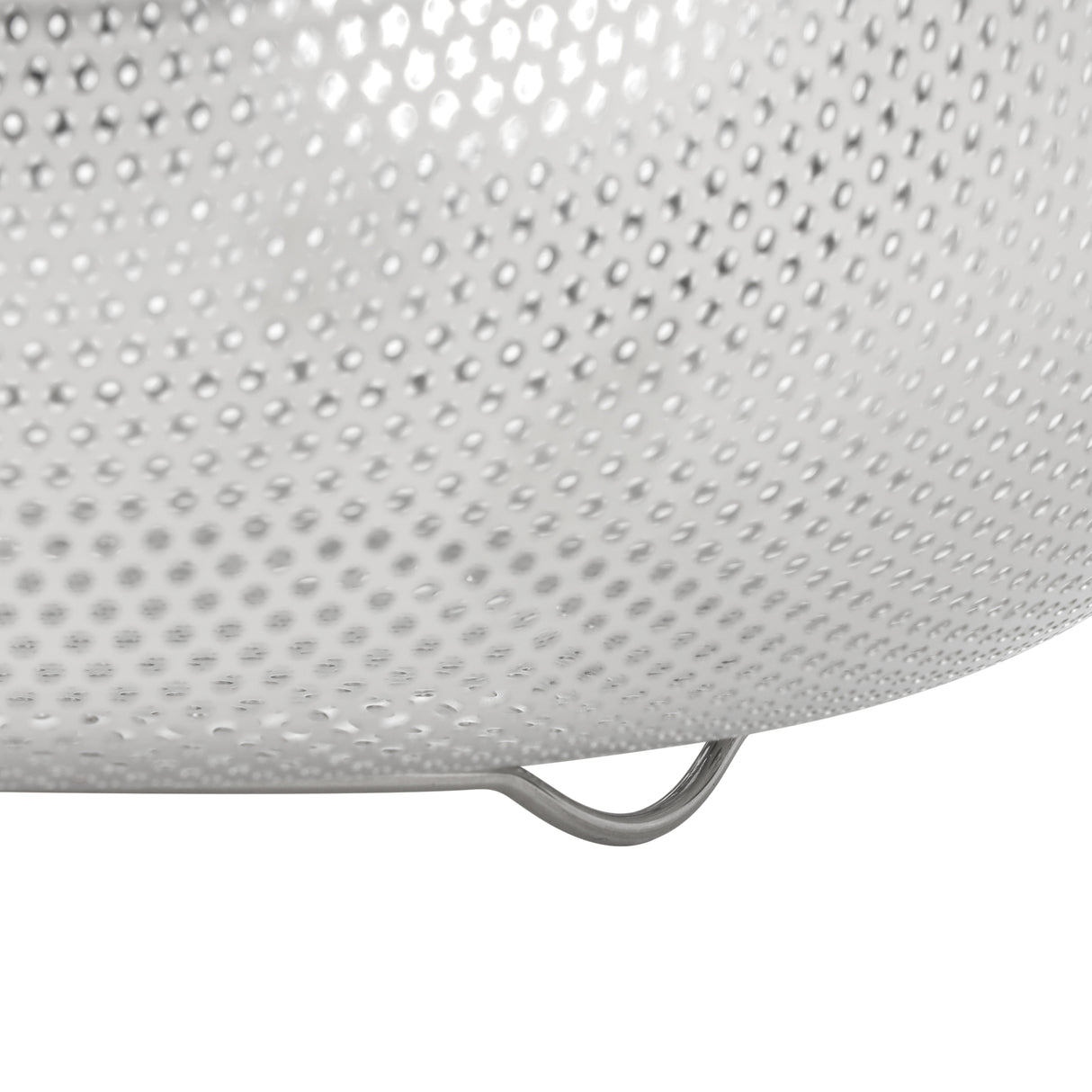Royalford RF12683 Stainless Steel Strainer Basket 25.5cm | Micro-Perforated Kitchen Colander | Strong Double Handles & Stable Base for Draining Fruits, Vegetables & Pasta