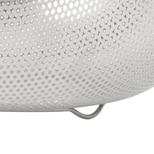 Royalford RF12683 Stainless Steel Strainer Basket 25.5cm | Micro-Perforated Kitchen Colander | Strong Double Handles & Stable Base for Draining Fruits, Vegetables & Pasta