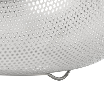 Royalford RF12683 Stainless Steel Strainer Basket 25.5cm | Micro-Perforated Kitchen Colander | Strong Double Handles & Stable Base for Draining Fruits, Vegetables & Pasta