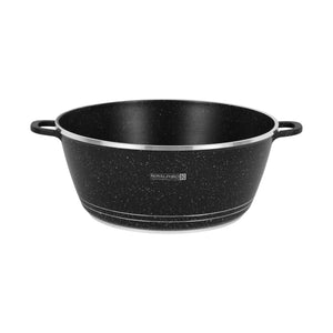 Royalford RF12704 40cm Die Cast Casserole | 5-Layer Granite Non-Stick Coating | Tempered Glass Lid | Premium Aluminium Cookware for Gas, Ceramic and Halogen Cooking