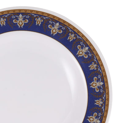 Royalford RF12708 10” Melamine Deep Dinner Plate | lightweight and elegant tableware with a stylish blue floral rim| dishwasher-safe & perfect for everyday use|