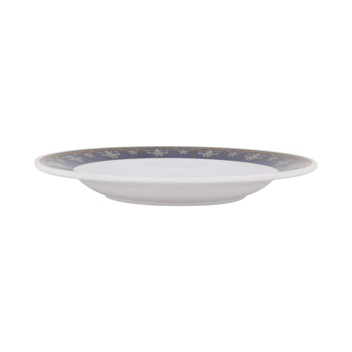 Royalford RF12708 10” Melamine Deep Dinner Plate | lightweight and elegant tableware with a stylish blue floral rim| dishwasher-safe & perfect for everyday use|