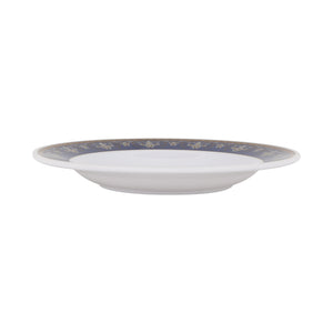 Royalford RF12708 10” Melamine Deep Dinner Plate | lightweight and elegant tableware with a stylish blue floral rim| dishwasher-safe & perfect for everyday use|