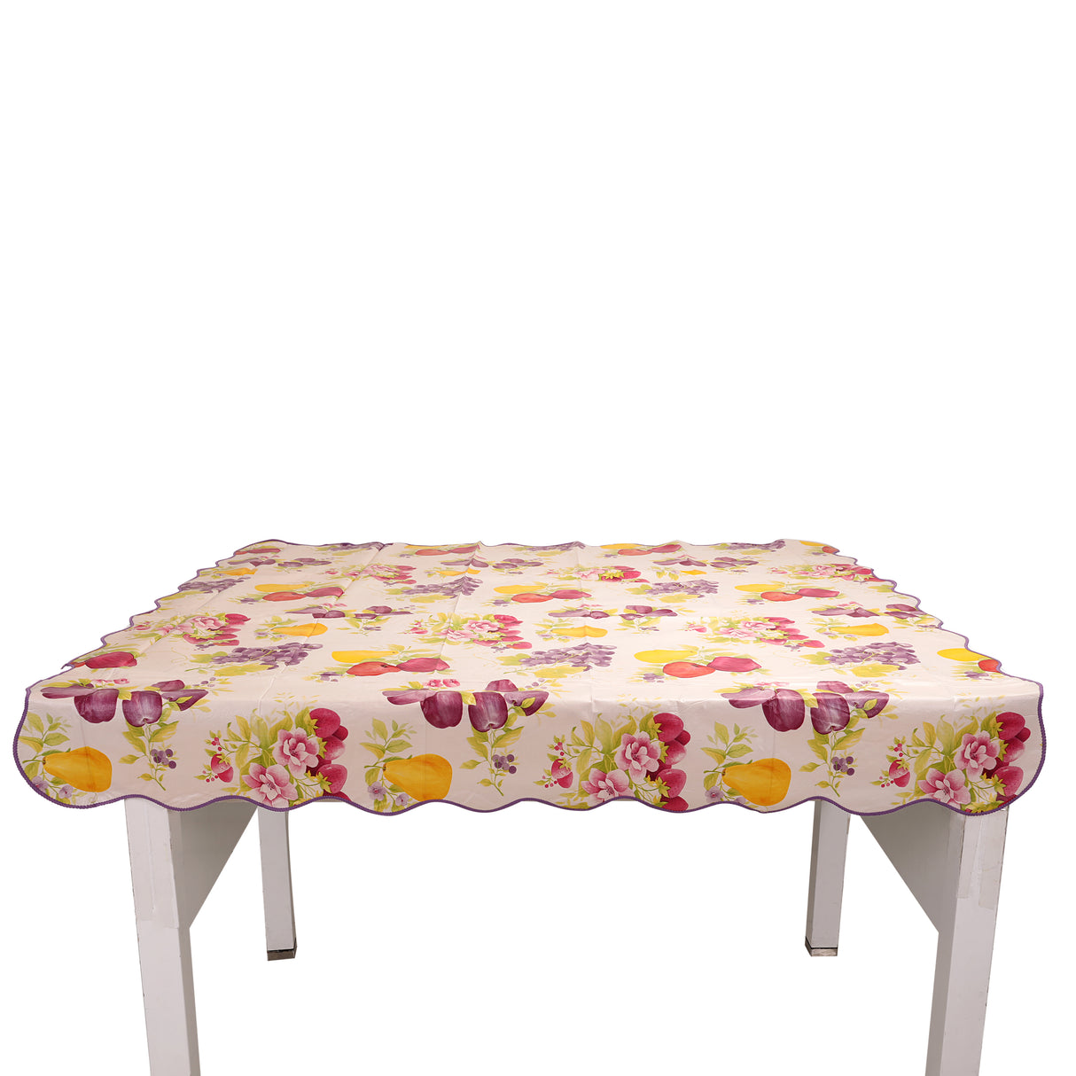 Royalford RF1270-TC PVC Table Cloth |  Square Waterproof Floral Dining Table Cover | Spill-Resistant Easy Clean Plastic Tablecloth for Kitchen, Dining & Outdoor Use