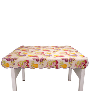 Royalford RF1270-TC PVC Table Cloth |  Square Waterproof Floral Dining Table Cover | Spill-Resistant Easy Clean Plastic Tablecloth for Kitchen, Dining & Outdoor Use
