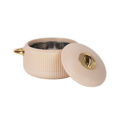 Royalford RF12710 Pearl Insulated Hot Pot 2400ml | Stainless Steel Inner Casserole |  PU Insulation | Durable PP Outer Body & Firm Twist Lock Lid | Perfect for Serving
