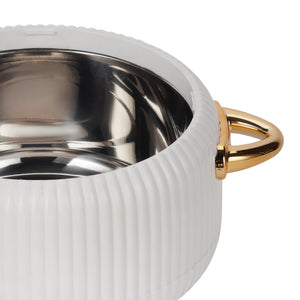 Royalford RF12711 2800ml Pearl Insulated Hot Pot |  Stainless Steel Inner Casing | Super PU Insulation | Firm Twist Lock Lid & Durable PP Outer Body for Hot Food Storage