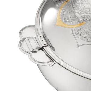 Royalford RF12716 Tuffah Stainless Steel Hot Pot 3500ml | Double Wall Vacuum Insulated Food Warmer | Secure Twist Lock Lid| Convenient Handles & Elegant Serving Design