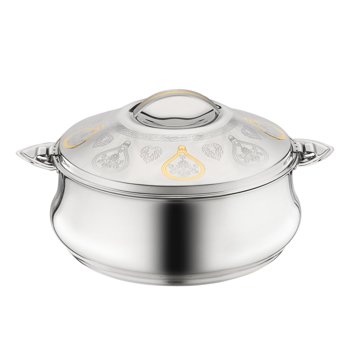 Royalford RF12720 Suhur Stainless Steel Hot Pot 5000ml | Double Wall Vacuum Insulation| Twist Lock Lid and Handles| Perfect  for Hot Fresh Food Serving at Home and Events