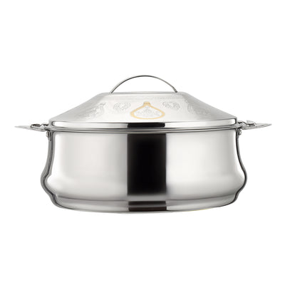 Royalford RF12720 Suhur Stainless Steel Hot Pot 5000ml | Double Wall Vacuum Insulation| Twist Lock Lid and Handles| Perfect  for Hot Fresh Food Serving at Home and Events