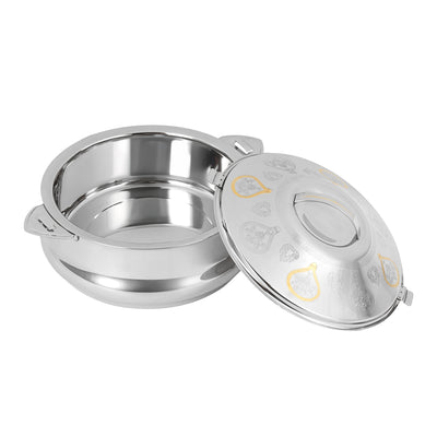 Royalford RF12720 Suhur Stainless Steel Hot Pot 5000ml | Double Wall Vacuum Insulation| Twist Lock Lid and Handles| Perfect  for Hot Fresh Food Serving at Home and Events