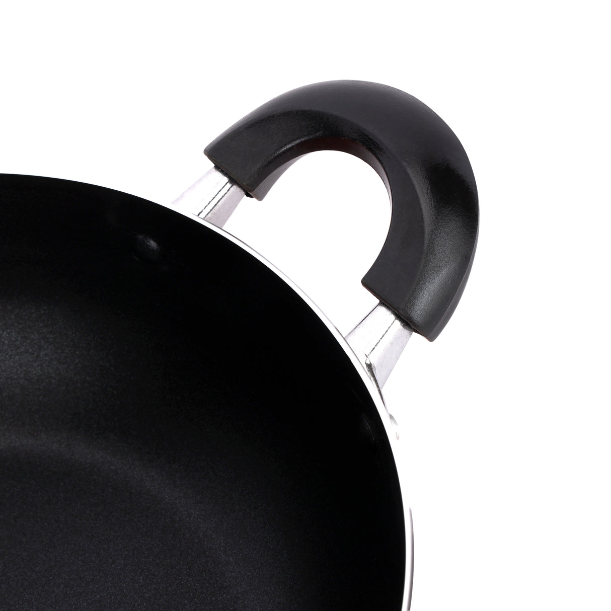 Royalford RF12730 24CM Non-Stick Wok Pan | Strong Aluminium Body | Durable Non-Stick Coating | Heat Resistant Bakelite Handles | Perfect for Stir Fry & Daily Cooking