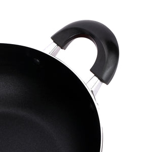 Royalford RF12730 24CM Non-Stick Wok Pan | Strong Aluminium Body | Durable Non-Stick Coating | Heat Resistant Bakelite Handles | Perfect for Stir Fry & Daily Cooking