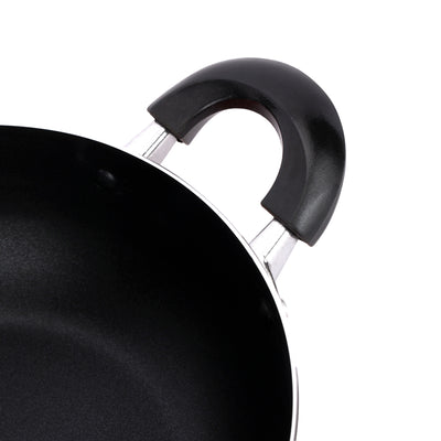 Royalford RF12730 24CM Non-Stick Wok Pan | Strong Aluminium Body | Durable Non-Stick Coating | Heat Resistant Bakelite Handles | Perfect for Stir Fry & Daily Cooking